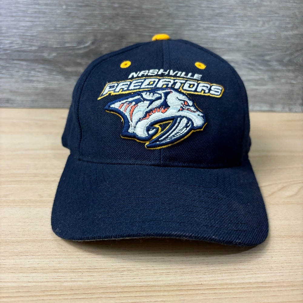 Vintage Nashville Predators Hat Cap Strap Back Blue‎ Puma Hockey NHL Adjustable